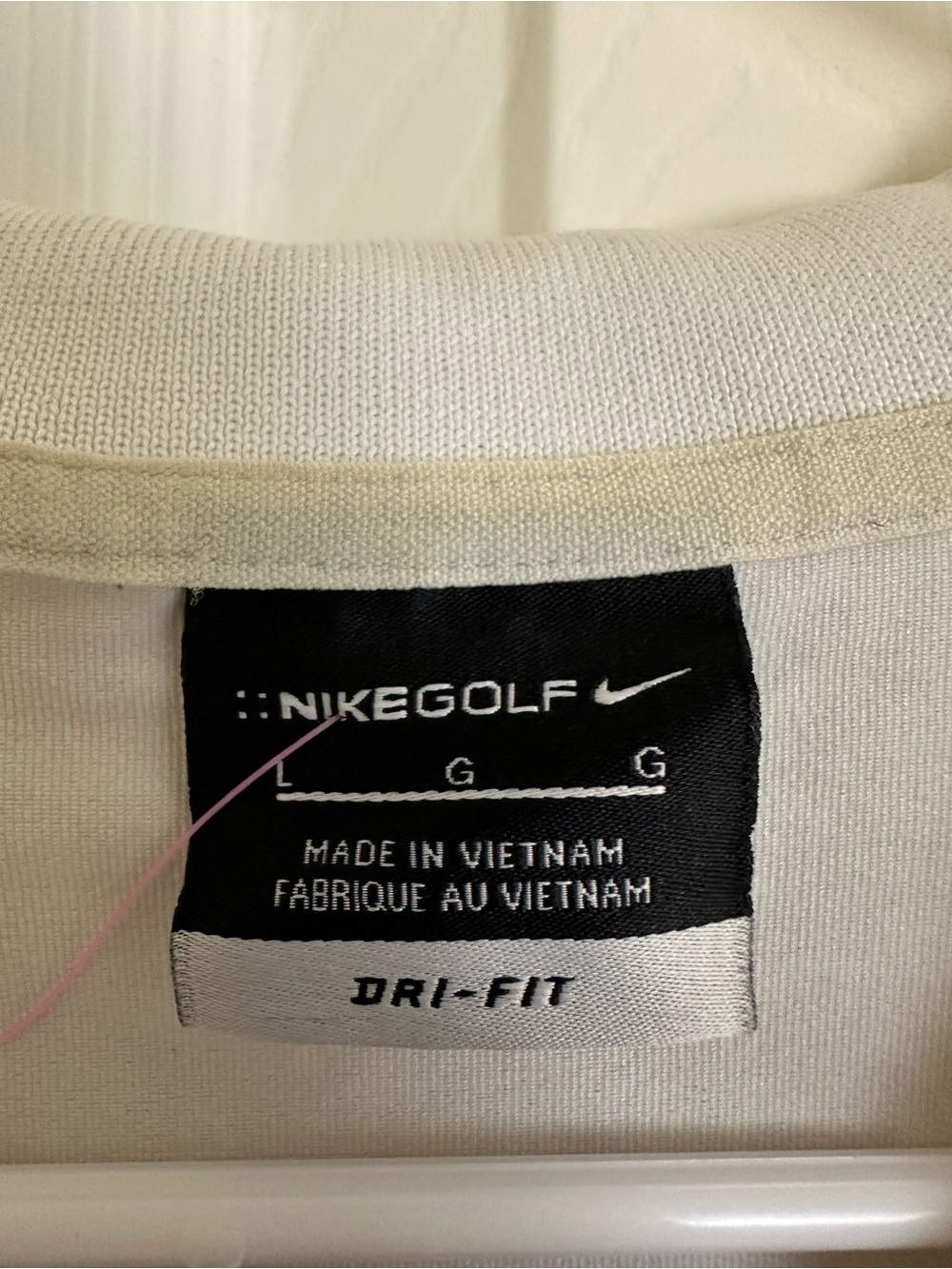 Nike Golf Dri-FIT striped polo shirt Large White Blue and Gray - Picture 2 of 4